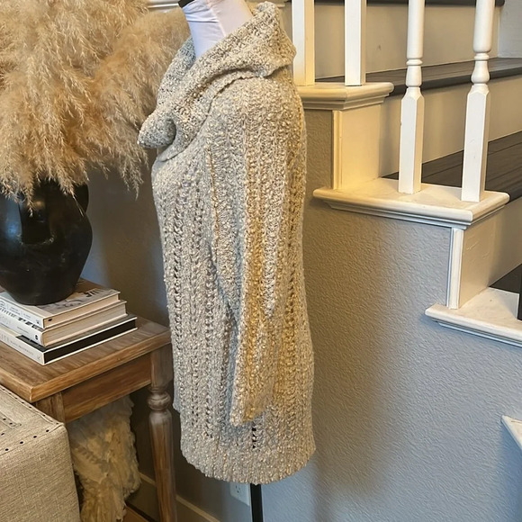 SLEEPING ON SNOW Anthropologie Beige Wool Blend Cowl Neck Sweater Size Small - Picture 5 of 8